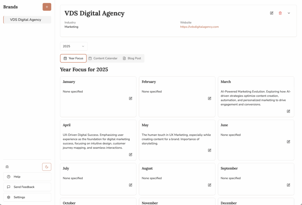 VDS AI: Social Media Calendar